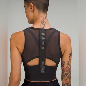 Lululemon Mesh-Back Training Cropped Tank Top in Graphite Grey Sz 8